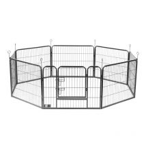 KCT - Medium 8 Side Panel Heavy Duty Metal Pet Playpen for Dogs & Puppies