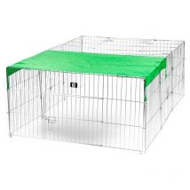 KCT - Medium Enclosed Roof Folding Metal Pet Playpen Run for Dogs, Cats, Rabbits, Chickens and More