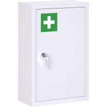 Kleankin - Medizinschrank, Medikamentenschrank mit 3 Schichten, 2 Schlüsseln, Apothekerschrank, abschließbarer Arzneischrank mit Wand-Medizinbox,