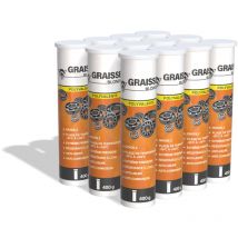 Méduze - 12 cartouches de graisse multifonctions 400g - Grade NLGI 2 - Facilement pompable - Extrême pression