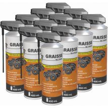 Méduze - 12 graisses polyvalentes en aérosol 400mL - Formule au lithium - Professionnelle