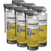 6 Lubrifiants Ptfe En Aérosol 500ml - Propre Et Sec - Anti Friction - Professionnel - Méduze