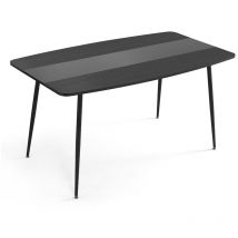 Table de salle à manger table de cuisine avec patins antidérapants ajustables moderne epuré adaptée pour 4-6 personnes 105 x 85 x 76.5 cm noir Mondeer