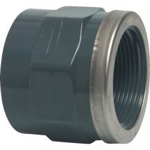 Mega Gewindemuffe pvc-u 20 mm x 1/2 Zoll Klebemuffe x Innengewinde verstärkt 16 bar, grau