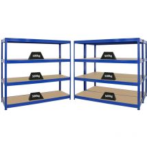 Proregal-preiswerte Qualität - Mega Deal 3x Étagère charge lourde dino HxLxP 180x200x60cm 600kg par niveau Bleu Lot d'étagères robustes de Garage,