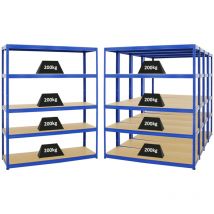 Proregal-preiswerte Qualität - Mega Deal 5x Étagère charge lourde giant elephant HxLxP 180x150x45cm 200kg par niveau Bleu Lot d'étagères robustes de