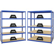 Proregal-preiswerte Qualität - Mega Deal 3x Étagère charge lourde giant elephant HxLxP 180x150x45cm 200kg par niveau Bleu Lot d'étagères robustes de
