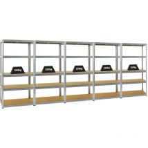 Proregal-preiswerte Qualität - Mega Deal 5x étagères robustes slim elephant s HxLxP 180x90x45cm 5 Niveaux Charge du compartiment 350kg Galvanisé