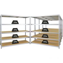 Proregal-preiswerte Qualität - Mega Deal 5x étagère robuste giant elephant HxLxP 180x180x60cm Charge du compartiment 200kg Galvanisé - Verzinkt