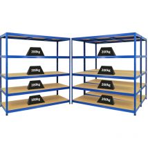 Proregal-preiswerte Qualität - Mega Deal 3x étagère robuste giant elephant HxLxP 180x180x60cm Charge du compartiment 200kg Bleu