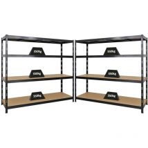 Proregal-preis-/leistungssieger - Mega Deal 2x étagère charge lourde goliath HxLxP 180x200x60cm Charge du compartiment 350kg Noir - Schwarz