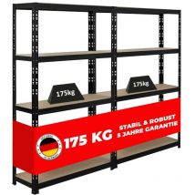 Proregal-regale Günstig Kaufen - Mega Deal 2x Étagère pour charges lourdes apollo HxLxP 150x90x30 cm Charge max. 175kg Noir