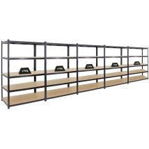 Proregal-preis-/leistungssieger - Mega Deal 5x étagère robuste taurus HxLxP 180x120x60 cm Charge du compartiment 175kg Noir étagère de garage étagère