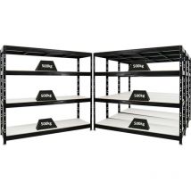 Proregal-regale Günstig Kaufen - Mega Deal 4x étagère charge lourde rhino HxLxP 180x200x60cm 4 niveaux en mélamine 16mm Charge du compartiment 500kg