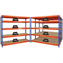 Proregal-regale Günstig Kaufen - Mega Deal 4x étagère charge lourde rhino HxLxP 180x200x60cm 5 niveaux en aggloméré 8mm Charge du compartiment 500kg