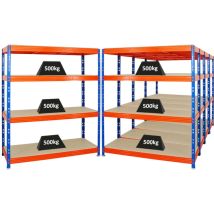 Proregal-regale Günstig Kaufen - Mega Deal 5x étagère charge lourde rhino HxLxP 180x160x60cm 4 niveaux en aggloméré 16mm Charge du compartiment 500kg