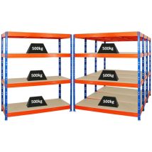 Proregal-regale Günstig Kaufen - Mega Deal 4x étagère charge lourde rhino HxLxP 180x160x60cm 4 niveaux en aggloméré 16mm Charge du compartiment 500kg
