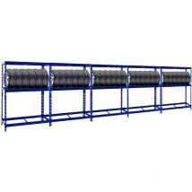 Proregal-regale Günstig Kaufen - Mega Deal 5x Étagère à pneus tiger HxLxP 180x130x50cm jusqu'à 60 pneus avec tablette Bleu Porte-Pneu, Rayonnage,