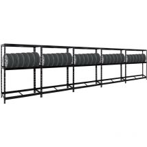 Proregal-regale Günstig Kaufen - Mega Deal 5x Étagère à pneus tiger HxLxP 180x130x50cm jusqu'à 60 pneus avec tablette Noir Porte-Pneu, Rayonnage,