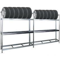 Proregal-regale Günstig Kaufen - Mega Deal 2x Étagère à pneus tiger xl HxLxP 200x180x45cm Charge max. 300kg Jusqu'à 42 pneus Galvanisé Porte-Pneu,