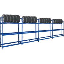 Proregal-regale Günstig Kaufen - Mega Deal 4x Étagère à pneus tiger xl HxLxP 200x150x45cm Charge max. 300kg Jusqu'à 72 pneus Bleu Porte-Pneu, rack à