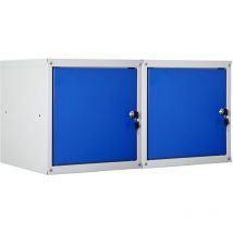 Proregal-regale Günstig Kaufen - Mega Deal 2x Casier métallique verouillable cubic HxLxP 35x35x35cm Gris/Bleu Armoire à casier cube, consigne
