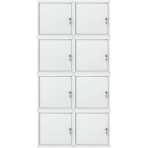 Mega Deal 8x Casier métallique verouillable cubic HxLxP 35x35x35cm Gris Armoire à casier cube, consigne polyvalente, vestiaire, placard en métal