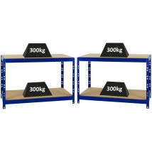 Proregal-regale Günstig Kaufen - Mega Deal 2x Etabli tiger réglable en hauteur HxLxP 90x140x60cm Capacité de charge 600 kg Bleu Etabli d'atelier,