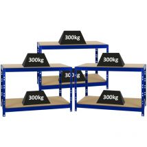 Proregal-regale Günstig Kaufen - Mega Deal 3x Etabli tiger réglable en hauteur HxLxP 90x140x60cm Capacité de charge 600 kg Bleu Etabli d'atelier,