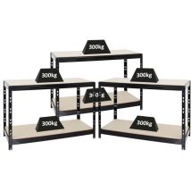 Proregal-regale Günstig Kaufen - Mega Deal 3x Etabli tiger réglable en hauteur HxLxP 90x140x60cm Capacité de charge 600 kg Noir Etabli d'atelier,