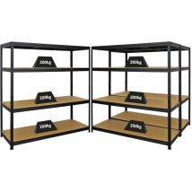Proregal - Mega Deal 3x étagère pour charges lourdes Giant Elephant HxLxP 160x150x60cm Capacité de charge 200kg Noir