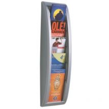 Prospekthalter Quickfit 18 x 65 x 9,5 cm (b x h x t) 1/3 din A4 Polystyrol alu 5 Fächer
