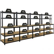 Proregal-preis-/leistungssieger - Mega Deal 4x Profi Établi giant beast HxLxP 180x100x60cm Capacité de charge par tablette 175kg Noir