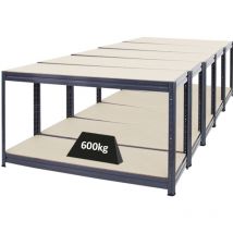 Proregal - Mega Deal 5x Établi réglable en hauteur dino HxLxP 90x160x60cm Capacité de charge 600kg Gris