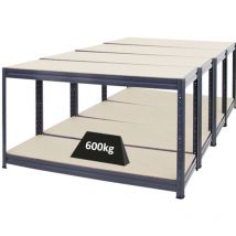 Proregal - Mega Deal 4x Établi réglable en hauteur dino HxLxP 90x160x60cm Capacité de charge 600kg Gris