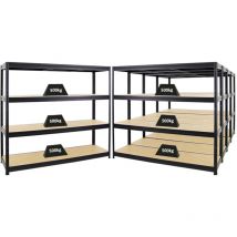 Proregal - Mega Deal 5x étagère pour charges lourdes dino HxLxP 180x180x60cm Capacité de charge 500kg Noir