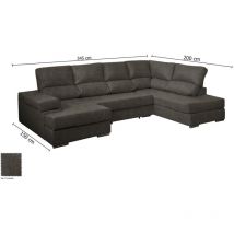 Saldosystocks - Mega Sofa Cama Chaise Longue Rinconera Italia 345cm