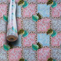 Mega stock Rotolo da 20 metri (H140cm) di Tovaglia pvc telata cerata Per Casa, Sagre, Pizzerie foglioline