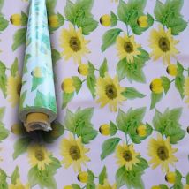 Mega stock Rotolo da 20 metri (H140cm) di Tovaglia pvc telata cerata Per Casa, Sagre, Pizzerie girasoli gialli