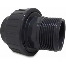 Mega Verschraubung pvc-u 75 mm x 2 1/2 Zoll Klebemuffe x Außengewinde 10 bar, grau