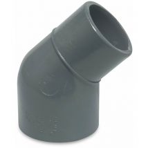 Mega Winkel 45° pvc-u 50/63 mm x 63 mm Klebemuffe/Klebestutzen x Klebemuffe 10 bar, grau