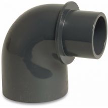 Mega Winkel 90° pvc-u 32/40 mm x 50 mm Klebemuffe/Klebestutzen x Klebemuffe 10 bar, grau