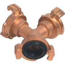 Y-Stück Schnellkupplung Messing Schlauchgröße 9,5-38 mm