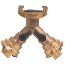 Bevo Mega Y-Stück Schnellkupplung Messing Schlauchgröße 9,5-38 mm Hahnabsperrung - 420535