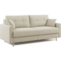 Divani.store - Megan Canapé convertible en microfibre détachable T11 168 cm (mat. 120x197) creme