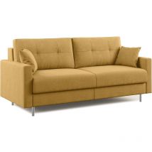 Divani.store - Megan Canapé convertible en microfibre détachable T11 188 cm (mat. 140x197) jaune