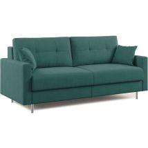 Divani.store - Megan Schlafsofa aus abwaschbarer Mikrofaser T11 168 cm (mat. 120x197) Petrol