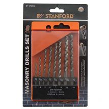 Stanford - brocas de widia 3 a 10 mm (8 brocas) , Juego de brocas de WidiaEstuche de 8 brocas de 3,4,5,6,7,8,9 y 10mmForma de espiral y salida