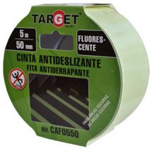 Target - cinta antideslizante fluorescente 50mm r/5mt. , Cinta antideslizante fluorescenteRollo de 5 metrosAncho 50mmAutoadhesiva.