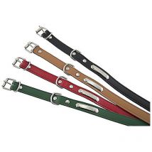 Crevicosta - mapel collar perro liso c/placa 50cm , Collar para perros 1018, con placa metálicaCuero liso, largo 50cmColores surtidos.